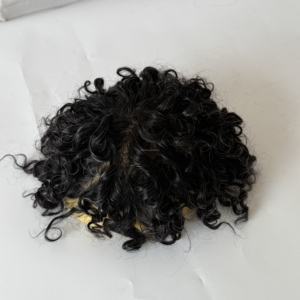 0.03mm 80% Density <b>Mens</b> Full Pu V-Loop Indian Remy <b>Hair</b> 20mm Natural Wave Hand Tied Customized Color Parted Base Toupee System - Product Image 5
