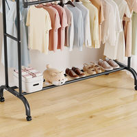 Cedar space Étagère de rangement et porte-vêtements en métal à double niveau, personnalisable, antirouille, robuste et à forte capacité de charge, pour chambre, balcon, salon et sacs