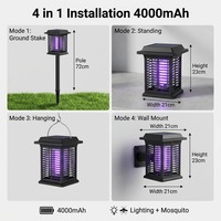 Groothandel Zonne-aangedreven Muggenlamp Buiten Waterdicht UV LED Insectenverjager 4000mAh Zonne-energie USB Dubbele Oplading Tuin OEM