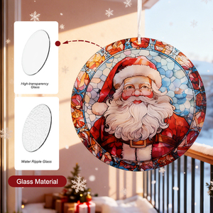 Atrapasoles de Vidrio con Diseño Navideño de Santa Claus para Regalos Navideños, Decoración para Colgar en la Pared - Product Image 5