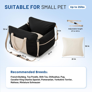 Memory-Schaum-Füllung Wasserdichtes Haustier-Sitzbett mit Clip-On Sicherheitsleine Reise-Tragetasche für Auto - Product Image 4