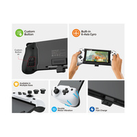 DOBE TNS-1201 Manette de jeu sans fil Bluetooth 3-en-1 pour console OLED avec sac de rangement et boîte à cartes, Plug & Play, six axes