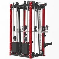 Machine Smith 3-en-1 améliorée avec poulie lisse et grande, pour tractions hautes, tirages à la poulie et rameur – Rack d'entraînement complet pour salle de sport