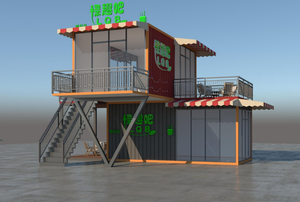 Container Prefabbricato Modulare di Lusso CE 40ft su Misura a 2 Piani per Esterni, Design per Caffetteria, Barbiere, Negozio di Abbigliamento - Product Image 3