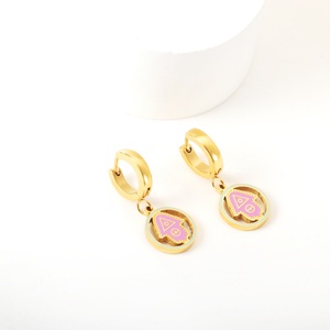 Pendientes de Acero Inoxidable con Baño de Oro de 18K y Cristales, Pendientes Hechos a Mano con Sublimación para Mujer - Product Image 6