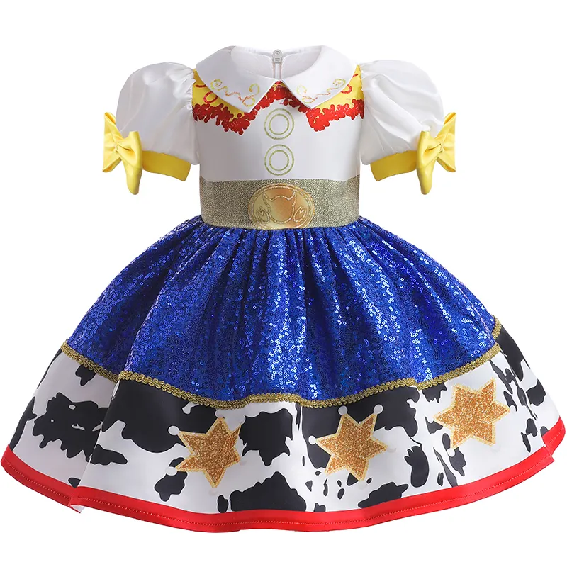 Girls Party Dress Kids Princess Cosplay Costume Mesh Dress Outfits Halloween Carnival Suit D1126