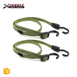 18mm Adjustable Flat Bungee Cord Elastic Strap With Heat Treated Plastic Hooks