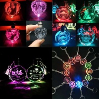 Hadiah Pernikahan, Valentine, Ulang Tahun, atau Natal: Gantungan Kunci Kristal Hati Bercahaya dengan Lampu LED dan Ukiran Laser 3D