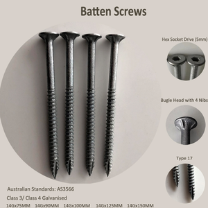 SDPSI DCT Vis à bois T17 Hex Socket Drive Galvanisé CL3 Bugle Batten Vis - Product Image 4