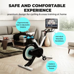 Vélo <span class=keywords><strong>de</strong></span> cyclisme <span class=keywords><strong>d</strong></span>'intérieur peu encombrant, coussin confortable, puissance réglable, à poser sur le guidon, peu encombrant, à la maison - Product Image 3