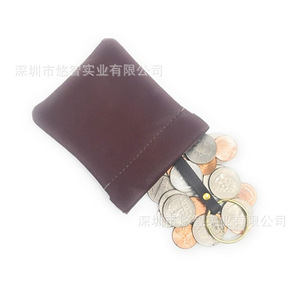 Customized coin purse with <b>spring</b> <b>clips</b>, magic pocket bag, genuine leather coin purse with <b>spring</b> <b>clips</b>, coin case. - Product Image 2