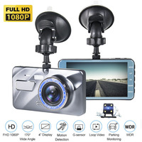 Caméra embarquée de voiture DVR avec écran IPS de 4,0 pouces, 3 objectifs, enregistrement double 4K, Full HD 1080P, rotation, mini, cachée, avant et de stationnement, 2 modes d'installation