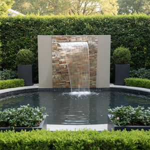 Fontaine <span class=keywords><strong>cascade</strong></span> en acier inoxydable Art Déco pour extérieur, parc, jardin, ornement aquatique, couleur et design personnalisés - Product Image 5
