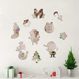 Espejo autoadhesivo de árbol de copos de nieve, pegatina acrílica decorativa para el hogar, de Papá Noel, Navidad, novedad de fábrica - Product Image 4