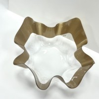 Tazones de Plástico PET Dorados en Forma de Gota, Transparentes, para Servir Aperitivos en el Hogar, la Oficina, Fiestas y Festivales