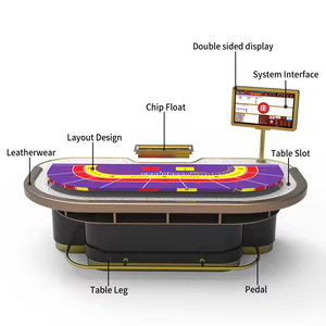 CTSOK Sistema de Software Profesional para <span class=keywords><strong>Casino</strong></span>, Mesa de Póker Baccarat Ovalada de Lujo, Patas de Acero Inoxidable de Color Personalizado, Capacidad Metálica - Product Image 4