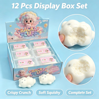 Jouet à presser anti-stress en pâte à modeler souple, effet craquelé, en forme d'ours blanc, de beignet croustillant, de patte de chat ou de chocolat croustillant