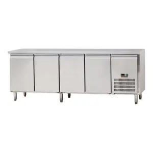 4 portas aço inoxidável worktable refrigerador comercial cozinha equipamentos OEM/ODM
