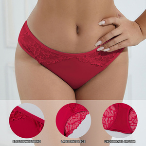 Breathable Eco-Friendly Women Underwear Panties Lace-edged Design of Mid-Rise Briefs Multi-Colors Available <strong>Thong</strong> for Ladies - Product Image 4