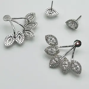 Design personalizzato piccolo volantino argento placcato Zirconia rame lampadario orecchini per le occasioni di anniversario