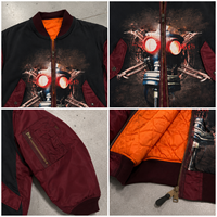 Blouson Bomber Rembourré Personnalisé OEM en Nylon Lourd avec Imprimé DTG, Blouson Aviateur Zippé pour Homme, Blouson Aviateur Streetwear Hiver