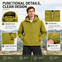 Veste softshell à capuche pour homme, coupe-vent léger pour l'extérieur, fermeture éclair intégrale, fabricant OEM ODM sur mesure