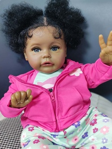 Weihnachts geschenkset Bebe Reborn Em Silikon Menina Echte Bonecas Baby puppen Lebendige Afro amerikaner Schwarze Puppen 60CM - Product Image 4