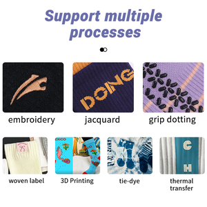 Chaussettes <span class=keywords><strong>de</strong></span> yoga antidérapantes personnalisées pour femmes, haute compression, tricotées, avec motif en tissu éponge et design antidérapant, à revers et semelle. - Product Image 6