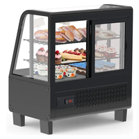 Réfrigérateur de comptoir électrique en acier inoxydable à triple porte vitrée pour boulangerie, pâtisserie, gâteaux, 138L, hôtels, restaurants