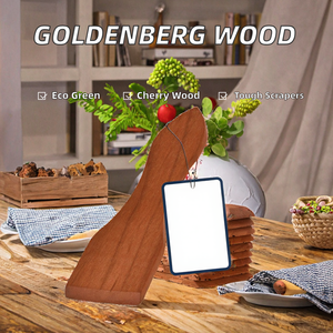 GOLDENBERG Lot de 10 grattoirs à <span class=keywords><strong>raclette</strong></span> écologiques en bois de cerisier, surface huilée |   Bois de cerisier certifié |   Spatules durables - Product Image 2
