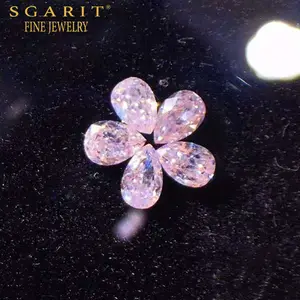 SGARIT pear切割高品质松散钻石，用于珠宝制作0.533ct SI-VS花式粉红色天然钻石