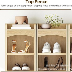 Wooden Entryway <b>Shoe</b> <b>Rack</b> Multi Layer <b>Storage</b> Adjustable Shelving Corner Organizer Natural Wood Color - Product Image 4