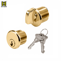 Serrure à mortaise en laiton de haute qualité KeyMan Ansi Grade 1, finition laiton poli, double cylindre, entraxe 70 mm, pour hôtel, entrepôt, salle de classe