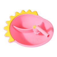 Nouveau bol d'alimentation pour bébé en silicone à compartiments avec ventouse, design de dessin animé pour nourrissons et enfants - Vente en gros disponible
