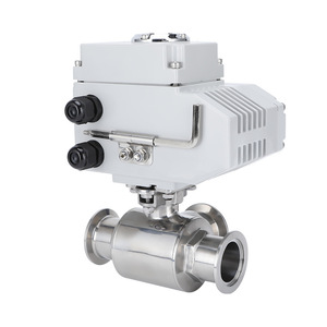 Vanne à boisseau sphérique électrique en acier inoxydable 304, hygiénique, de qualité alimentaire, à trois voies, à passage direct, pour divertissement de liquides, OEM - Product Image 2