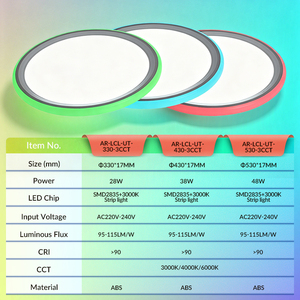 Ultra Thin LED Ceiling Lamp Modern Minimalist Side-emitting RGB <b>Strip</b> Changing Dimmable <b>Smart</b> Ceiling <b>Light</b> for Home - Product Image 6