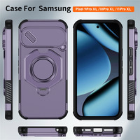 Coque de téléphone anti-rayures avec protection coulissante pour appareil photo, pour Google Pixel 11 10 9 Pro XL 10A, multicolores, avec béquille magnétique, protection intégrale