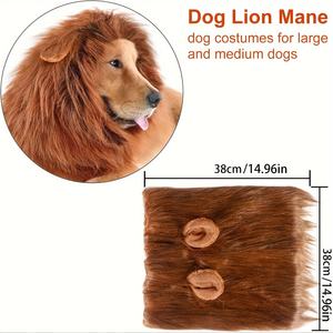 Costume da Leone Realistico e Divertente per <span class=keywords><strong>Cani</strong></span>, Criniera Marrone in Pelliccia Sintetica con Orecchie e Coda, per <span class=keywords><strong>Cani</strong></span> di Taglia Media e Grande, Tutte le Stagioni - Product Image 2