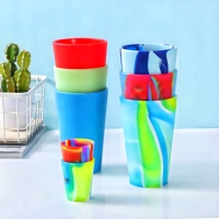 Voyage personnalisé style américain durable incassable tasse à bière en silicone pinte verre tie-dye couleur variété pour vin café boire