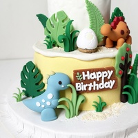 Schattige dieren Happy Birthday 3D dinosaurus thema taartdecoraties voor babyshower taartdecoratie