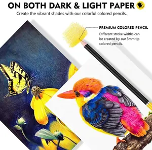 Set di matite per artisti con blocco da disegno 3x100 pagine 72 matite colorate professionali piombo da 4.0MM per schizzi
