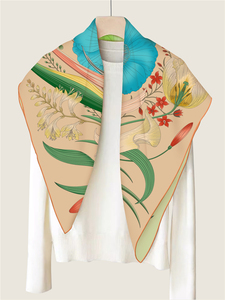 Bán buôn 90*90cm vuông của phụ nữ Khăn thiết kế thời trang in hai mặt màu sắc tương phản Shawl headscarf - Product Image 5