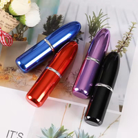 Flacon pulvérisateur de parfum rechargeable en aluminium de 3 ml, portable, avec intérieur en verre, emballage cosmétique de poche