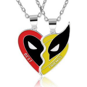 Colliers pendentifs en forme <span class=keywords><strong>de</strong></span> cœur Wolverine Best Friends, accessoires dérivés du film Deadpool - Product Image 6