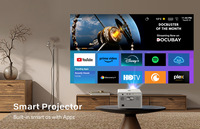 Yinzam Nouveau projecteur vidéo Full HD T5 1080P, Mini LED 800 Ansi Lumens Smart Proyector avec mise au point automatique Keystone WiFi BT Beamer