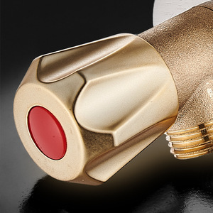 Robinet d'angle Manyo tout en cuivre, filetage mâle 4 points, eau chaude et froide, pour usage domestique, avec clapet anti-retour - Product Image 3