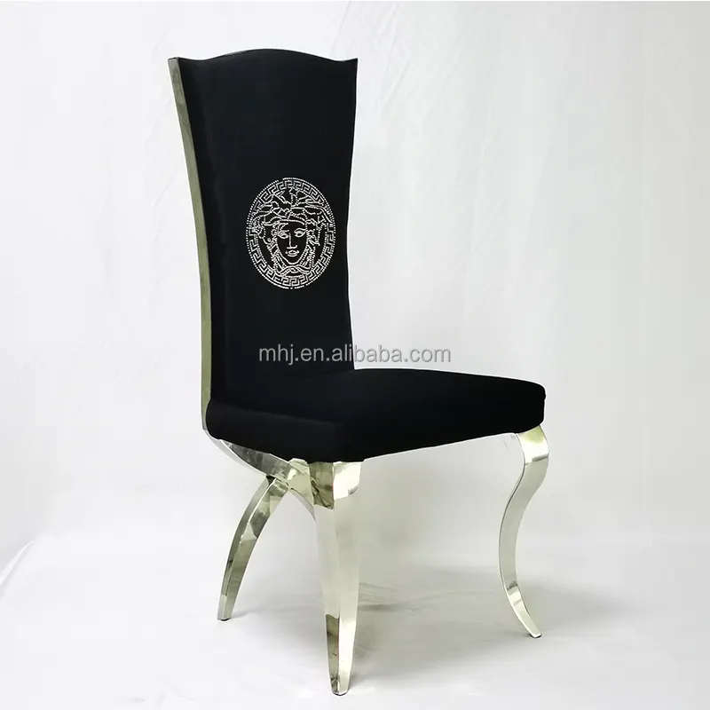 Sedie da sposa royal Louis di alta qualità sedia da pranzo in tessuto di velluto con schienale alto