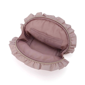 Customized logo Luxury Designer Soft Frill Round pink Pouch Travel Skincare Beauty <b>case</b> Waterproof Nylon <b>Makeup</b> Bag - Product Image 3