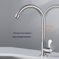 Robinet de cuisine au design moderne et épuré, finition brossée, avec cartouche céramique, rotation pour eau chaude/froide, pour lavabo et évier de cuisine