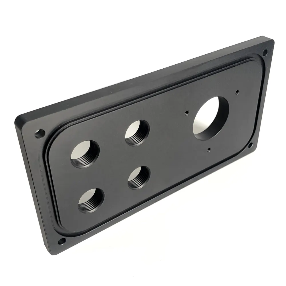 Black anodized front plate Custom plate CNC machined aluminum plate 110 W *12 H *210  L mm